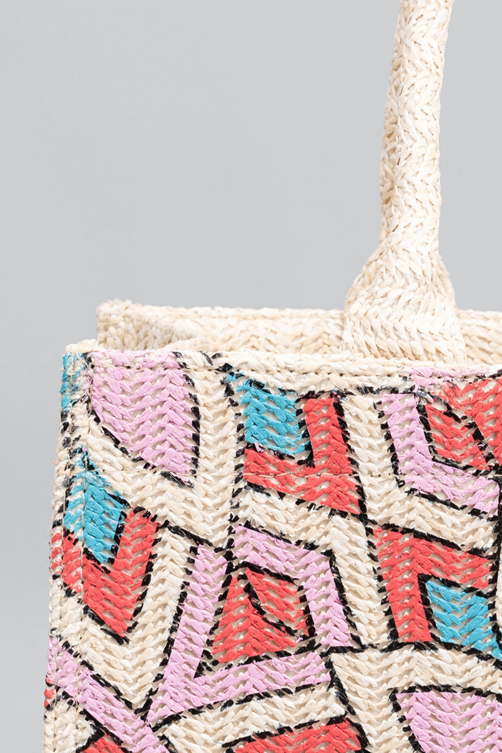 Flower Straw Weave Tote Bag