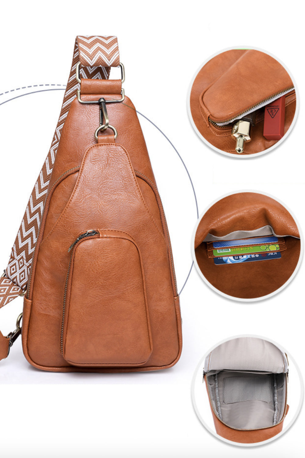 Baeful Take A Trip PU Leather Sling Bag