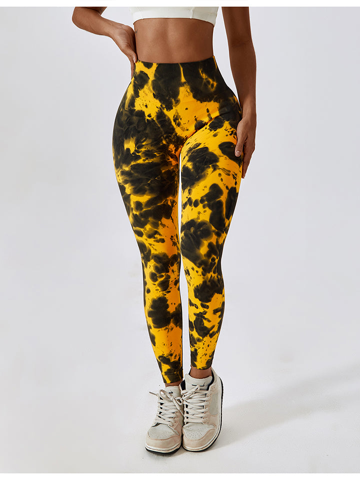 Tie Dye Wide Waistband Active Leggings