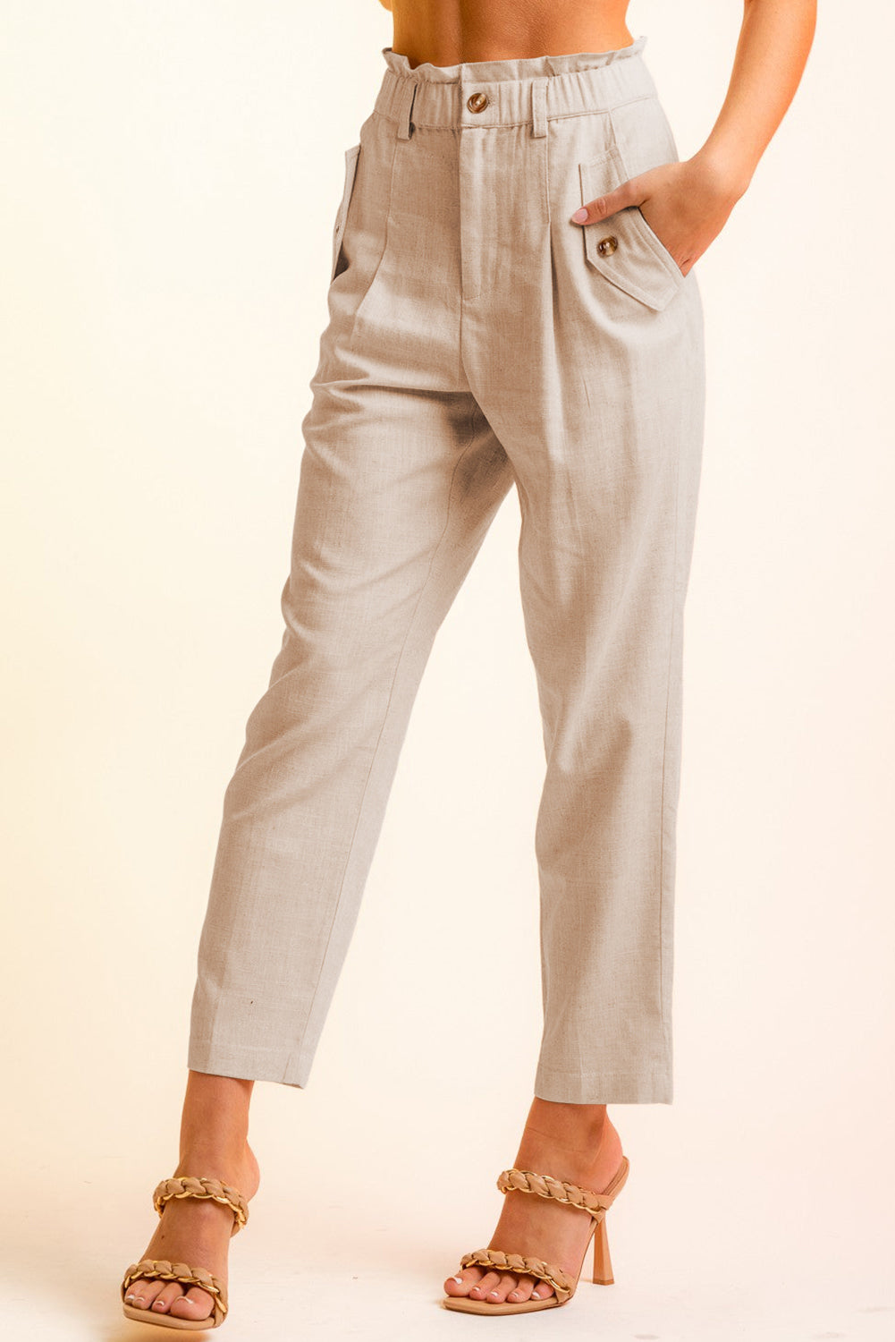 Side Button Long Pants