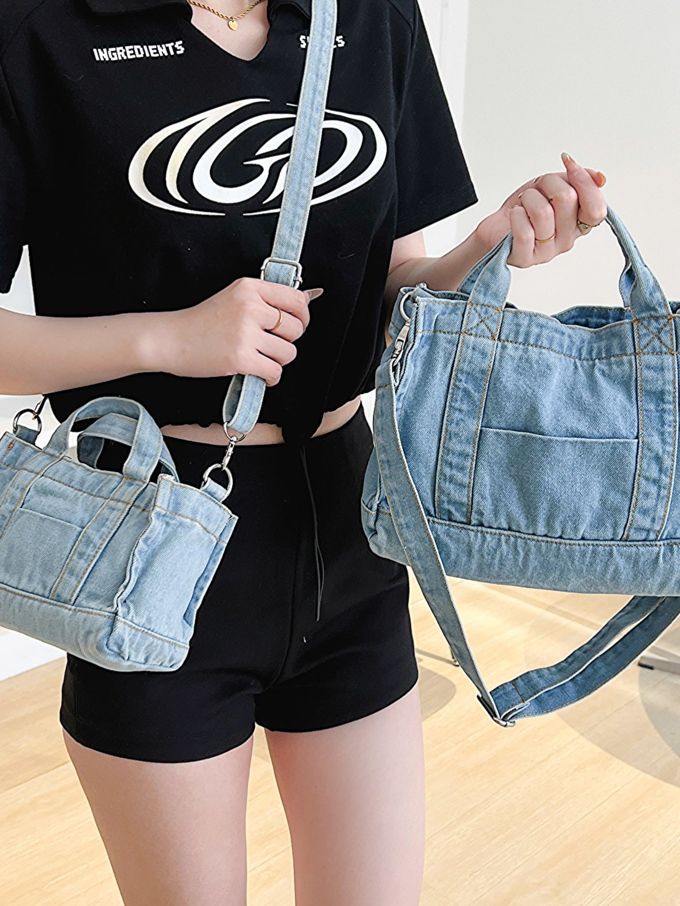 Baeful Denim Shoulder Bag