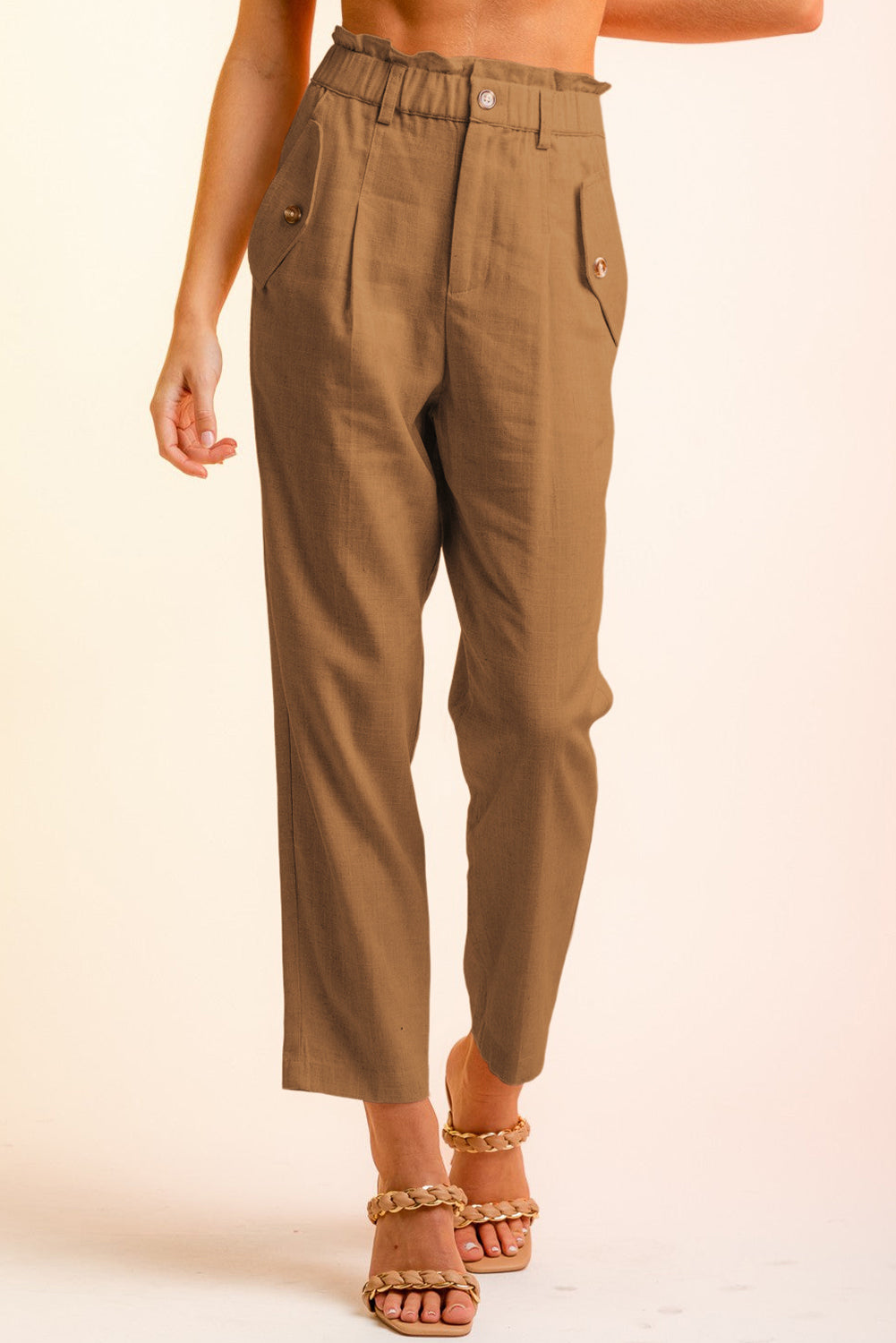 Side Button Long Pants