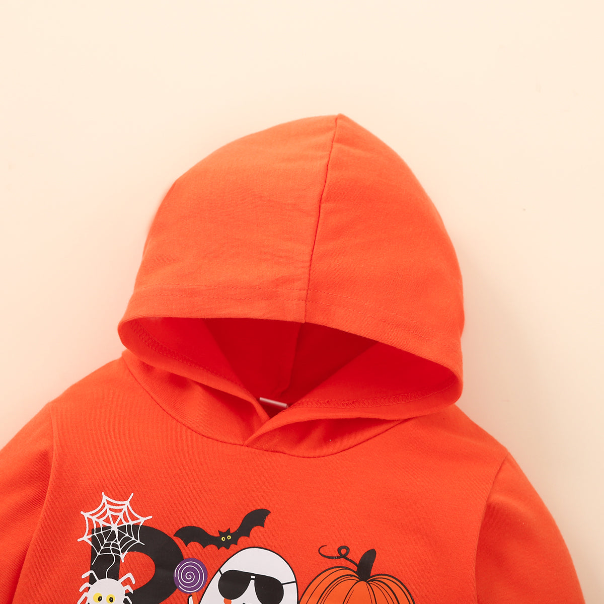 BOO Graphic Long Sleeve Hoodie and Printed Pants Set